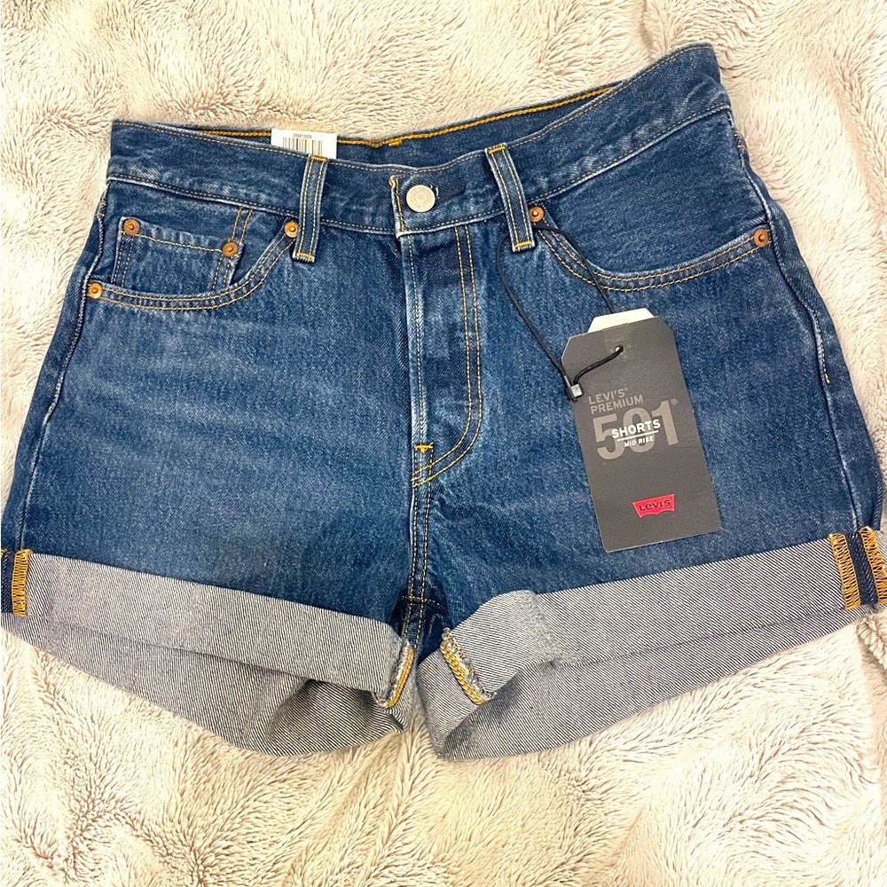 Levis 501 Midrise Cuffed Shorts
